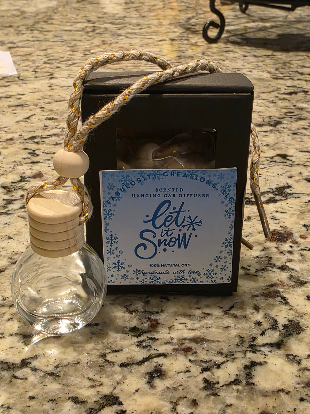 "Let It Snow "(sweater weather) Hanging Car Diffuser