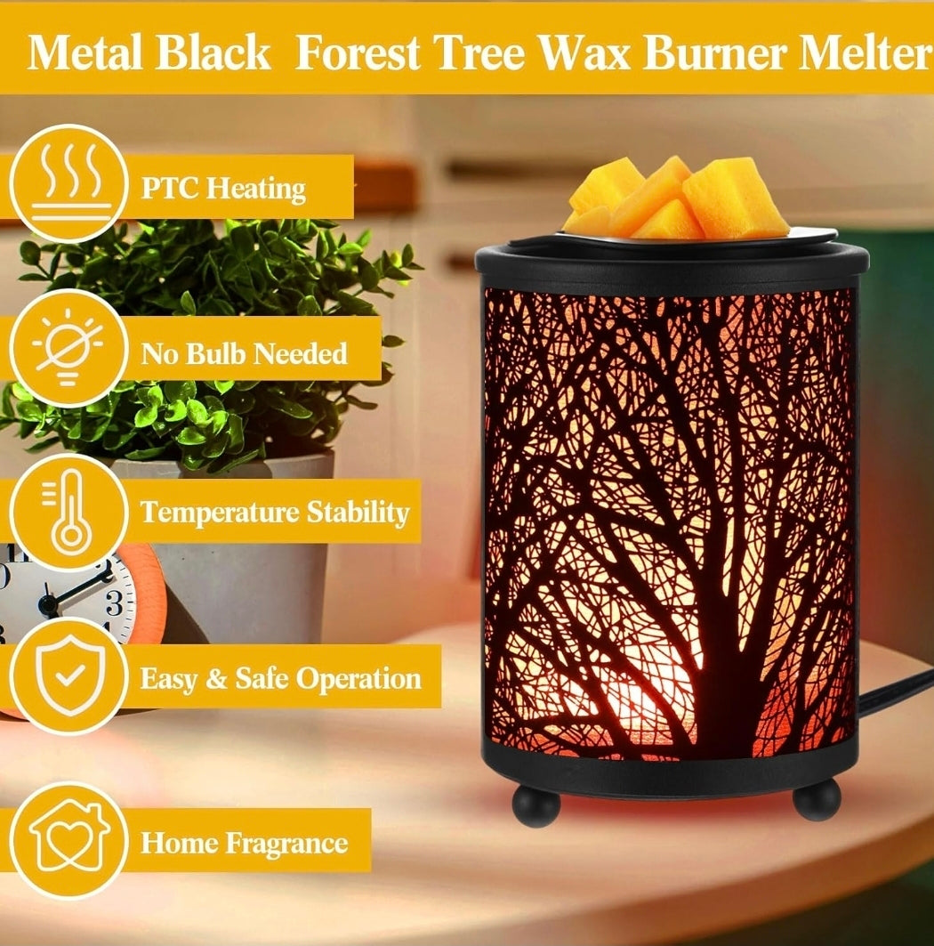 Black Metal Wax Electric Melt Warmer