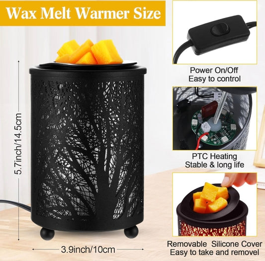 Black Metal Wax Electric Melt Warmer