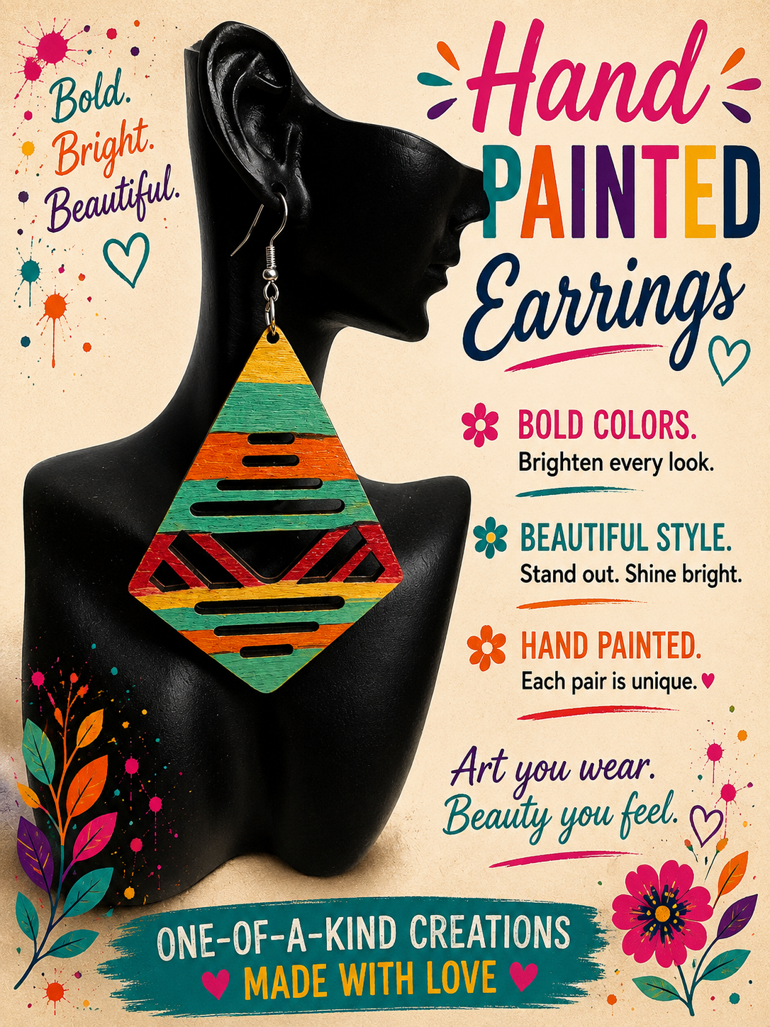 Hand Painted Fabulous Earrings