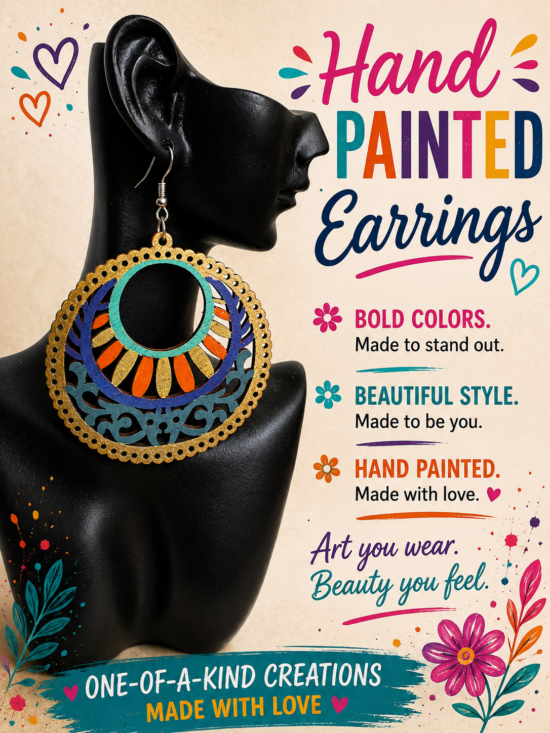 Hand Painted Fabulous Earrings