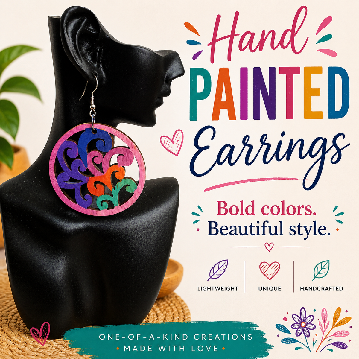 Hand Painted Fabulous Earrings