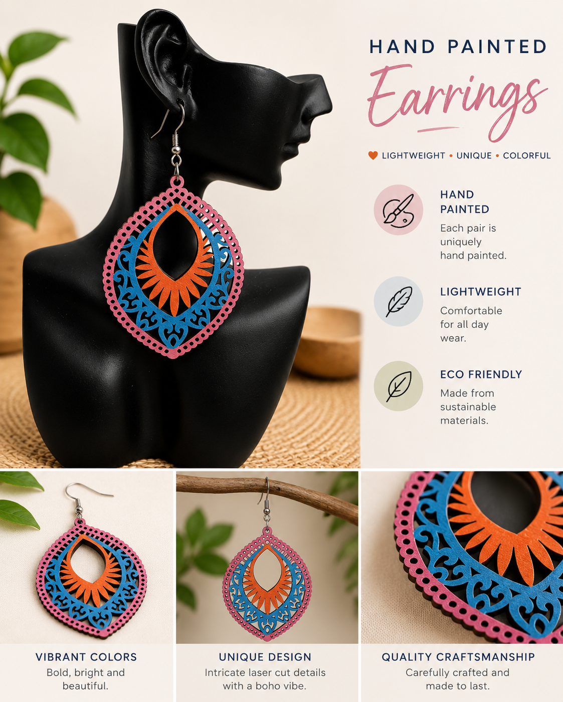 Hand Painted Fabulous Earrings