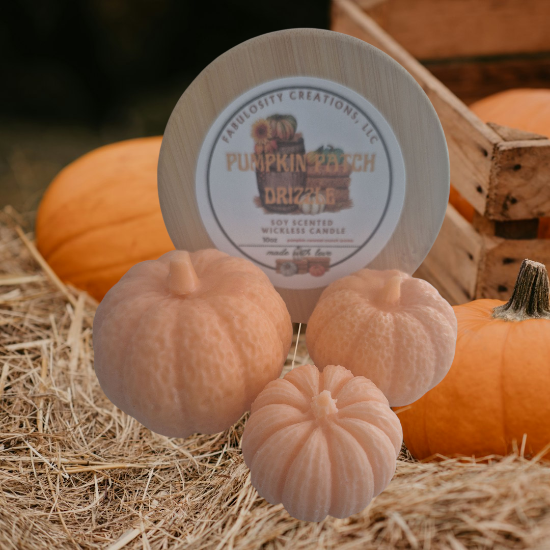 "Pumpkin Patch Drizzle" wickless candle 10oz